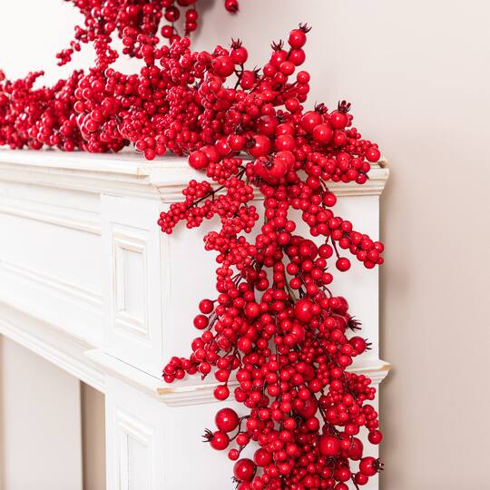 Glitzhome® 6ft. Christmas Full Berry Garland